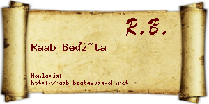 Raab Beáta névjegykártya